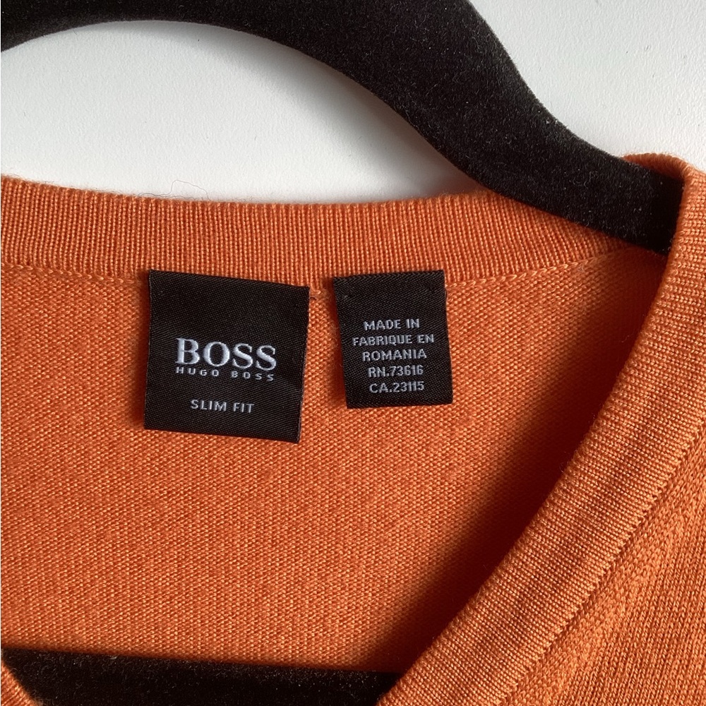 Hugo Boss Men's Crewneck Sweater in Vibrant Orange